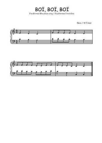 Téléchargez l'arrangement pour piano de la partition de Boï, boï, boï en PDF